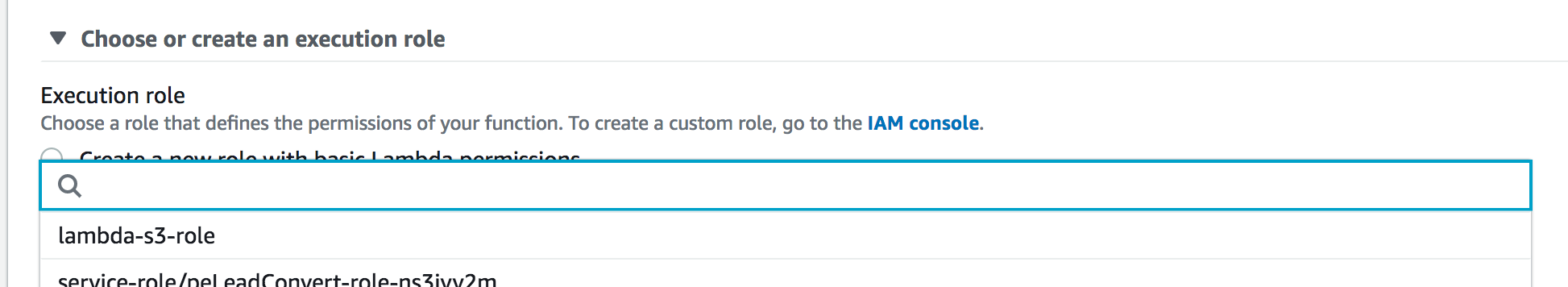 aws lambda perm